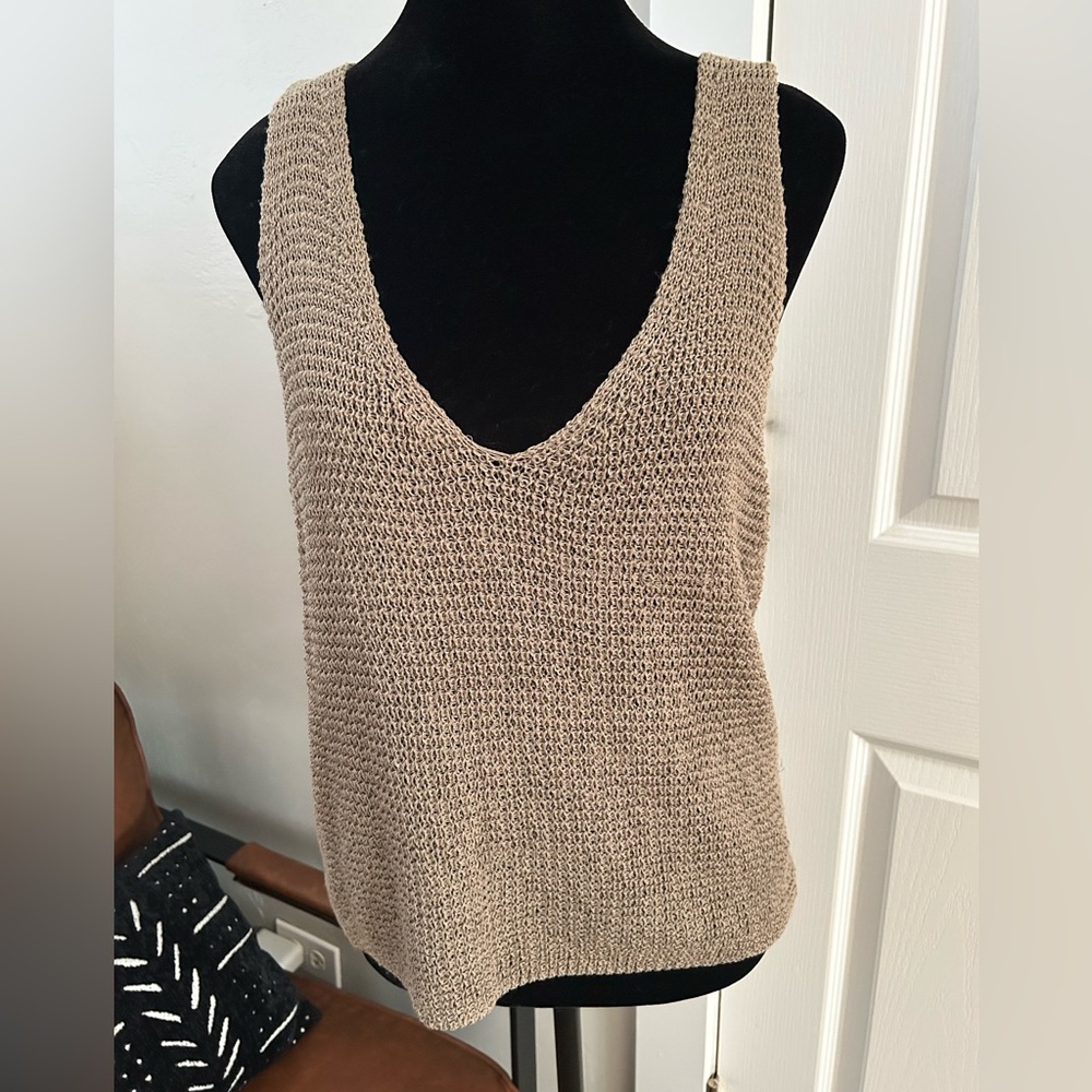Chic Tan Sleeveless Knit Top